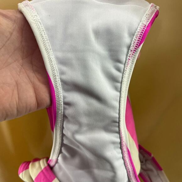 Figleaves Pink/White Striped Corsica Bikini Bottoms Womens Size 10 - Picture 4 of 7